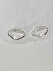 White Eye Earrings