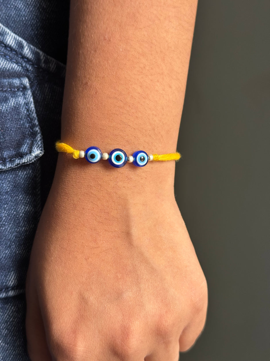 Evil Eye Yellow Rakhi