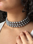 Solid Grey Pearl Choker