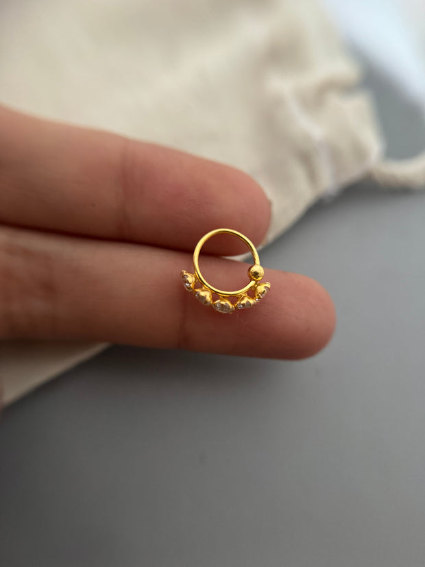 Gold Pixel Nose Ring