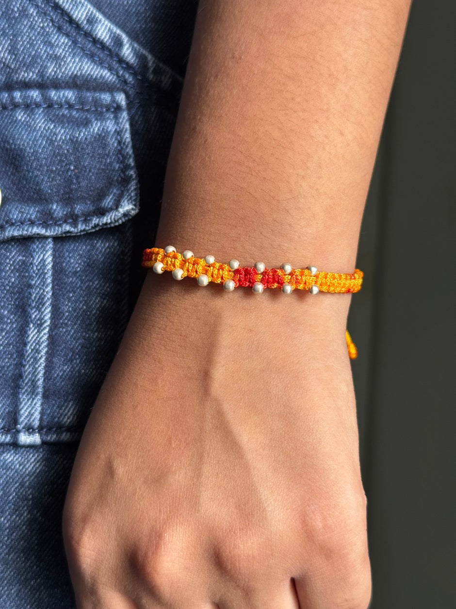 Yellow Beaded Rakhi