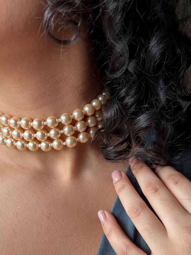 Peach Pearl Choker