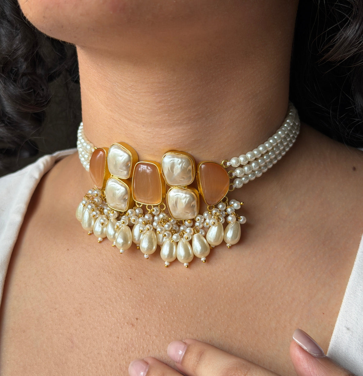 Kesariya Opal choker