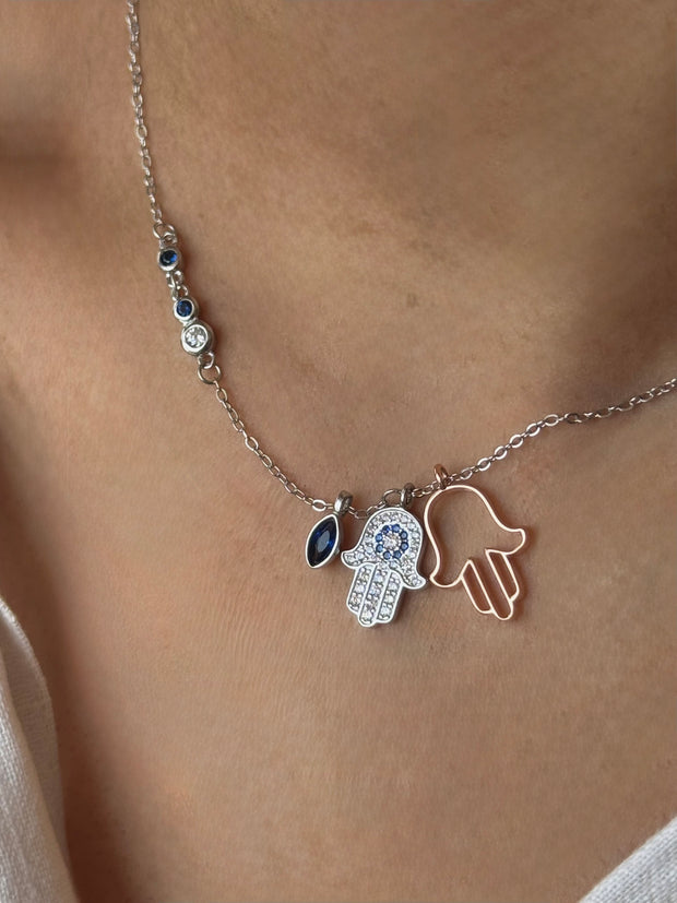 Hamsa Evil Eye Necklace