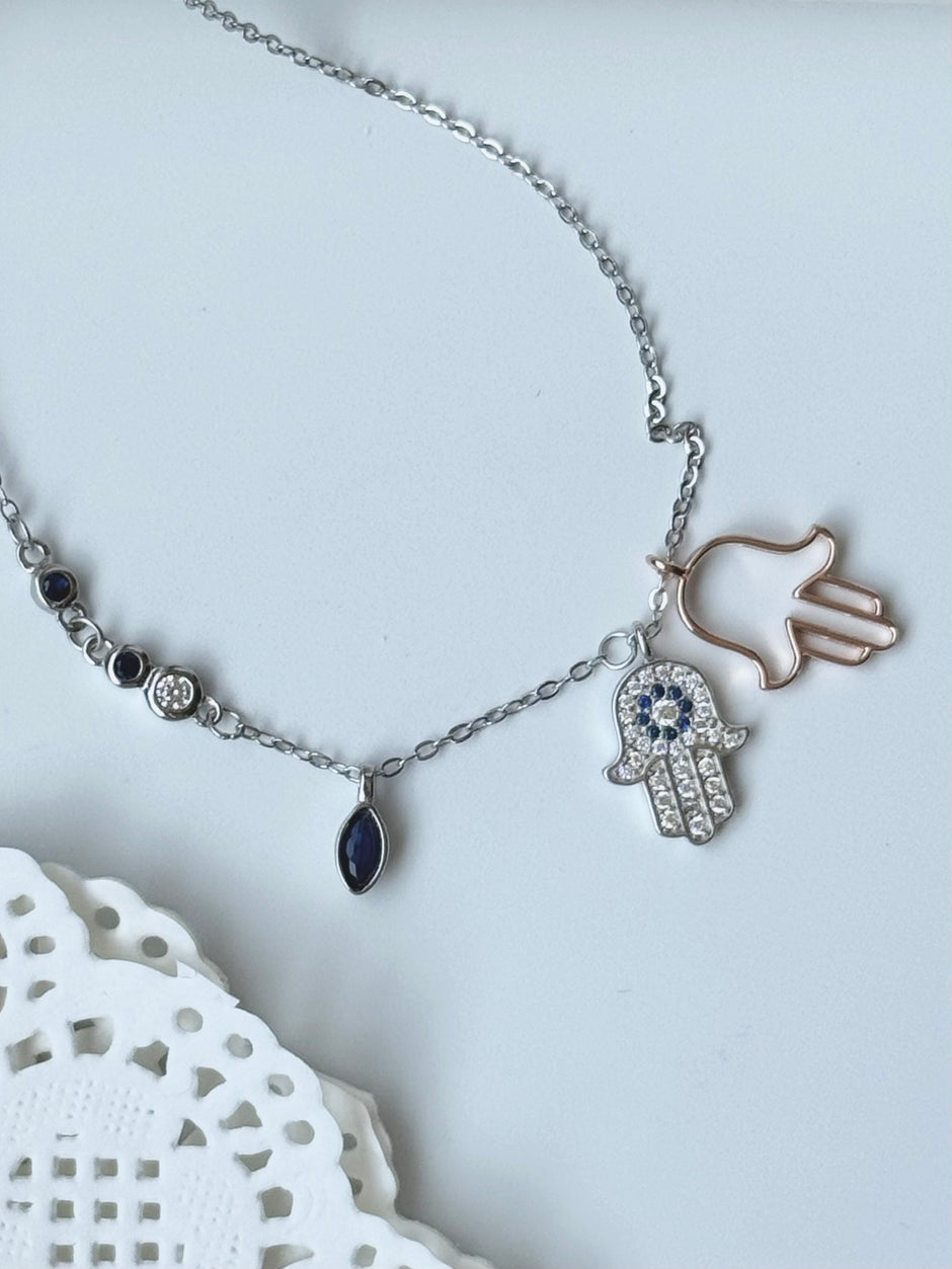 Hamsa Evil Eye Necklace