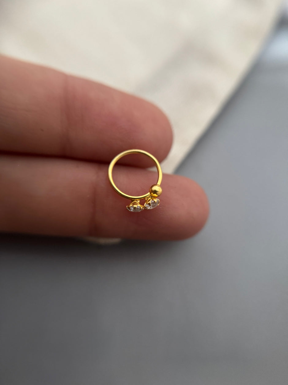 Gold Saavi Nose Ring