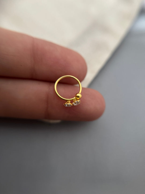 Gold Saavi Nose Ring