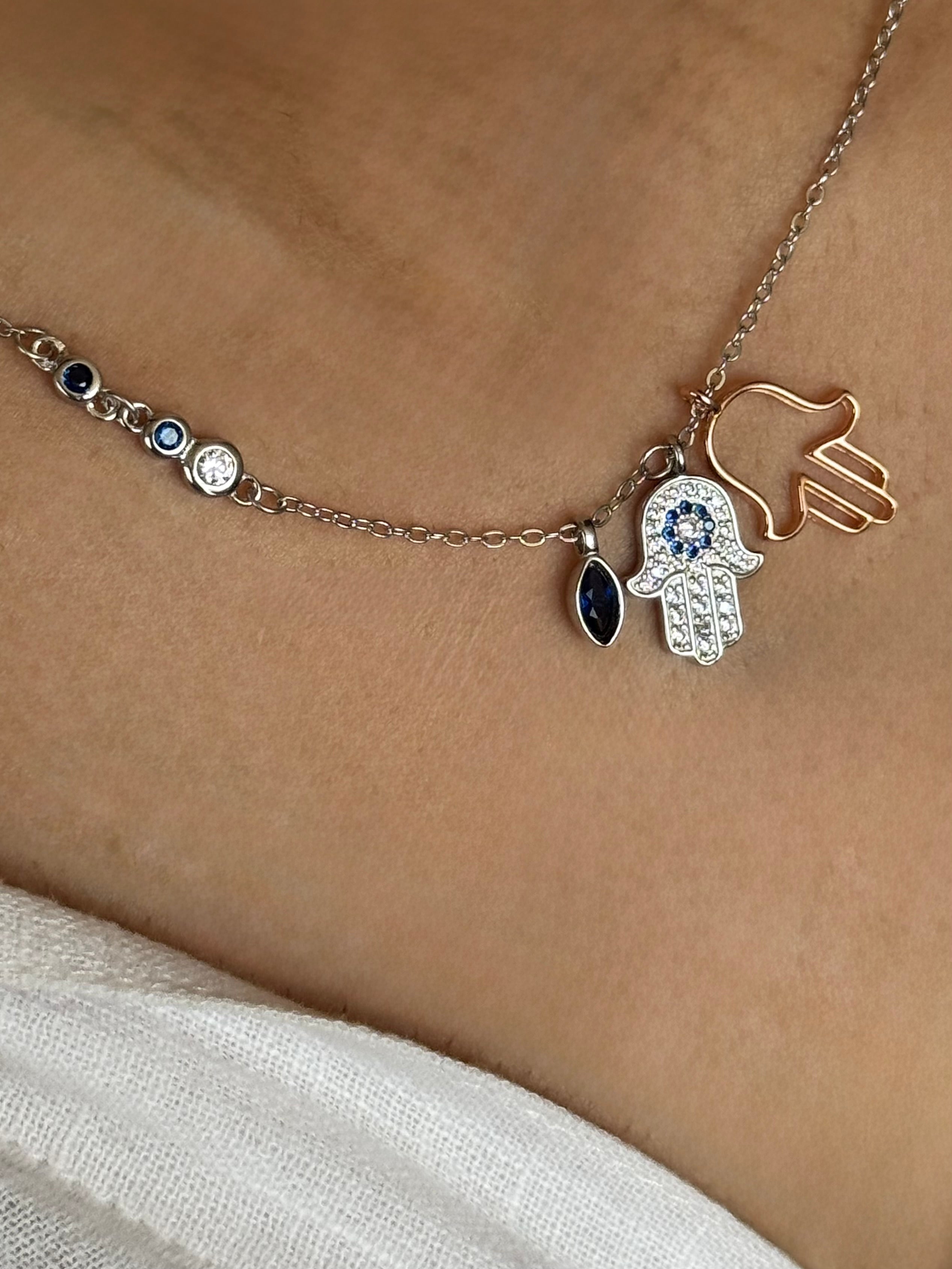 Hamsa Evil Eye Necklace