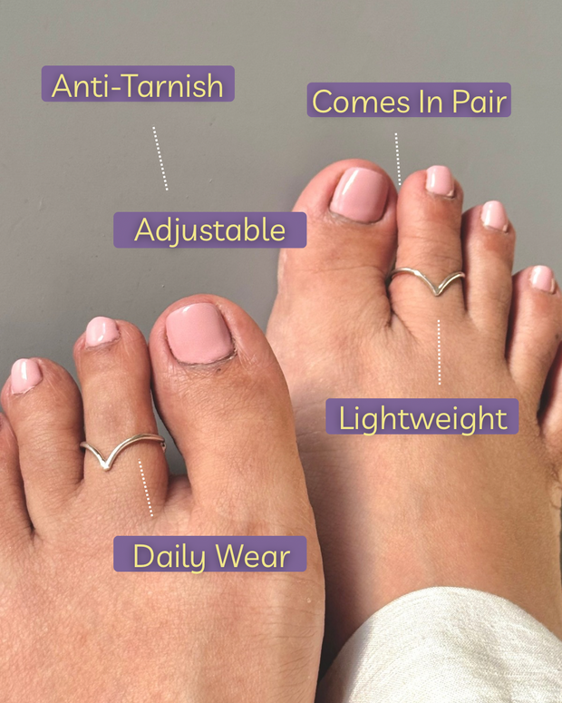 V Shape Toe Rings