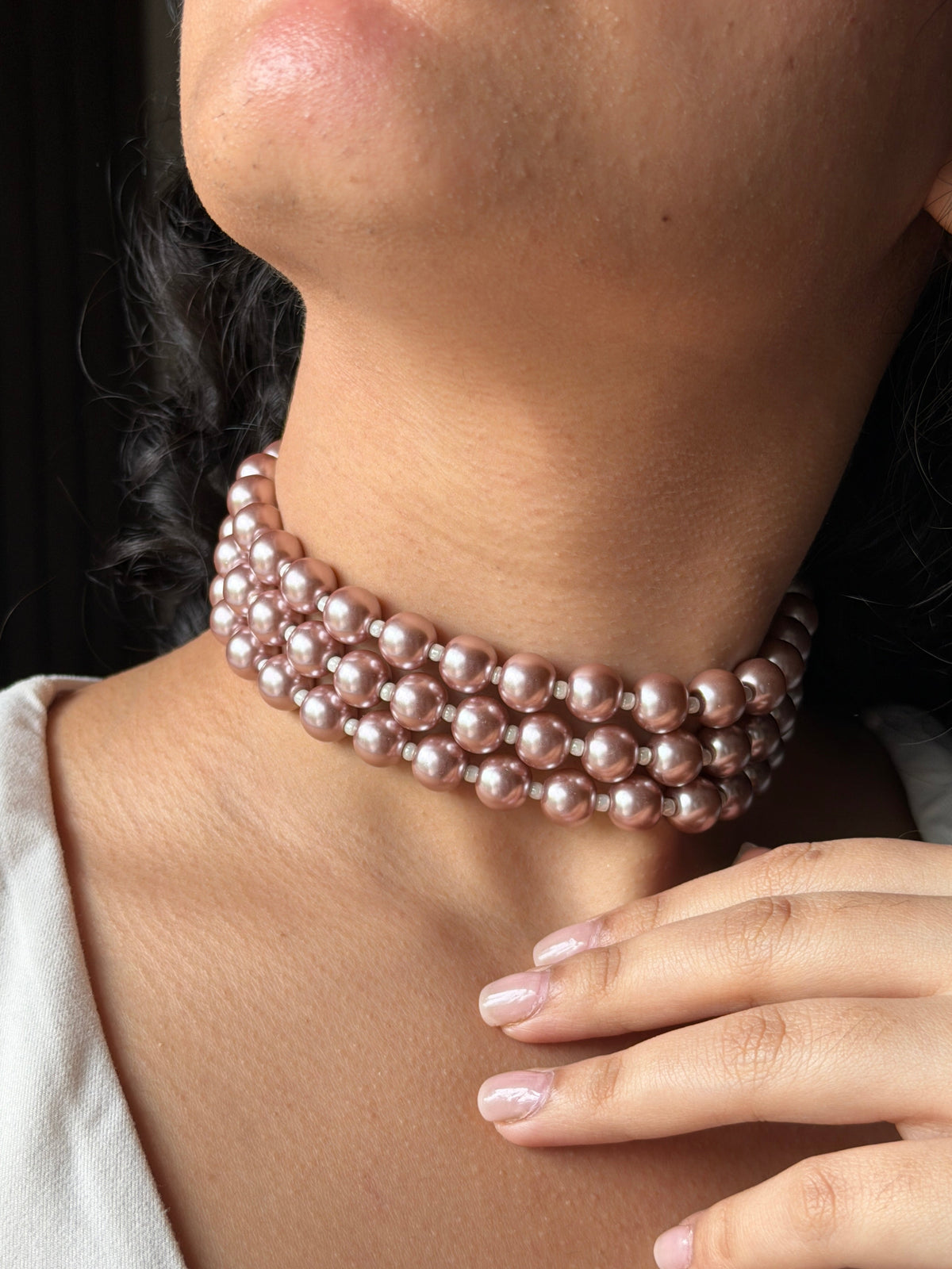 Mauve Pearl Choker